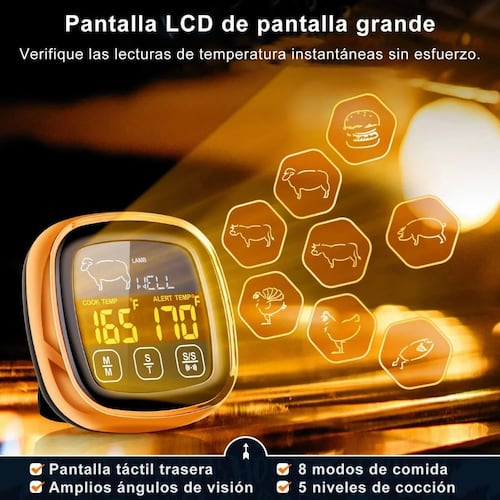 Termómetro Digital De Cocina Para Barbacoa Dorado
