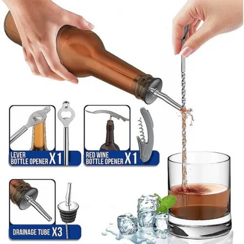 Cocktail Bar Set Kit 14 Piezas Utensilios De Bar Cocteleras