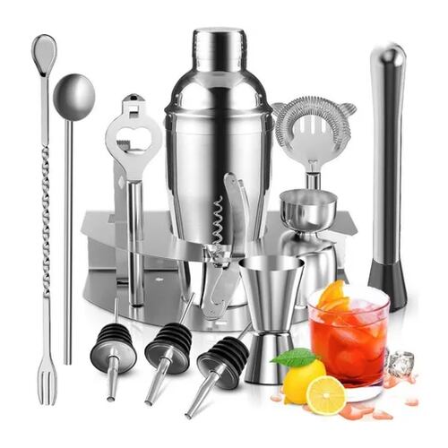 Cocktail Bar Set Kit 14 Piezas Utensilios De Bar Cocteleras