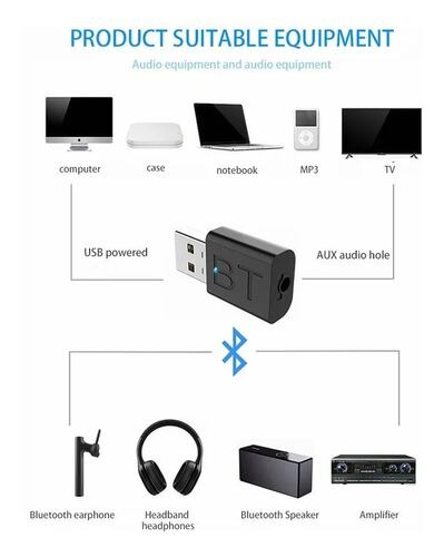 Adaptador Bluetooth 5.0 Usb 2 En 1 Para Pc/tv/auto/hogar