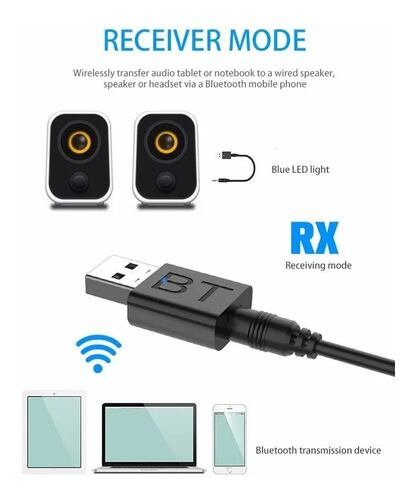 Adaptador Bluetooth 5.0 Usb 2 En 1 Para Pc/tv/auto/hogar