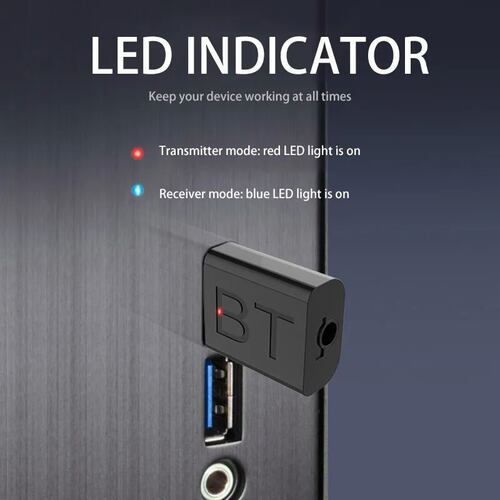 Adaptador Bluetooth 5.0 Usb 2 En 1 Para Pc/tv/auto/hogar