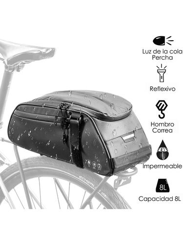 Bolsa Maleta Porta Bulto Bicicleta Petukita Box Impermeable 8l Negro