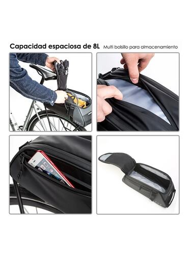 Bolsa Maleta Porta Bulto Bicicleta Petukita Box Impermeable 8l Negro