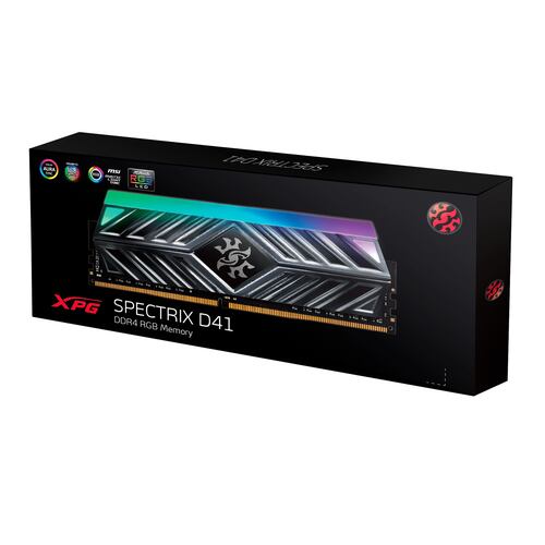 Memoria RAM de 8 GB (1X8), XPG SPECTRIX D41 RGB, U-DIMM, DDR4, 3200 MT/s Titanium