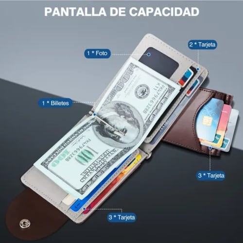 Cartera De Cuero Para Hombre Marron
