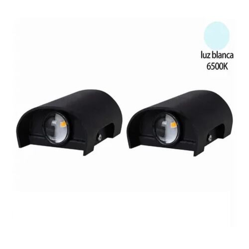 Kit 2 Luz De Pared 2w Luz Arbotante Led Pared Uso Exterior 6500K