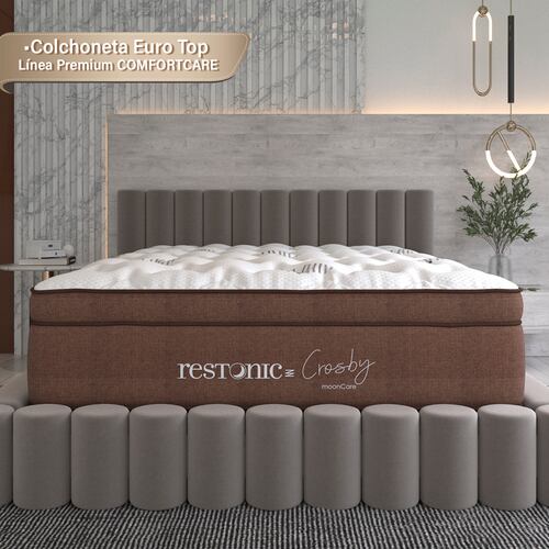 Colchón Matrimonial Restonic Crosby Con Mega Colchoneta Para Descanso Premium.