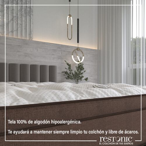 Colchón Matrimonial Restonic Crosby Con Mega Colchoneta Para Descanso Premium.
