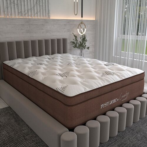 Colchón King Size Restonic Crosby Con Mega Colchoneta Para Descanso Premium.