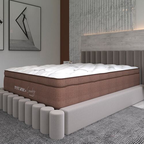Colchón King Size Restonic Crosby Con Mega Colchoneta Para Descanso Premium.