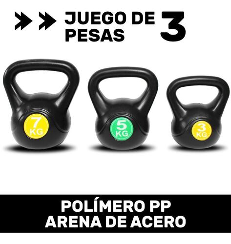 Pesas Rusas Kettlebell 15kg Crossfit Set 6, 11 Y 15 Lb Gym 