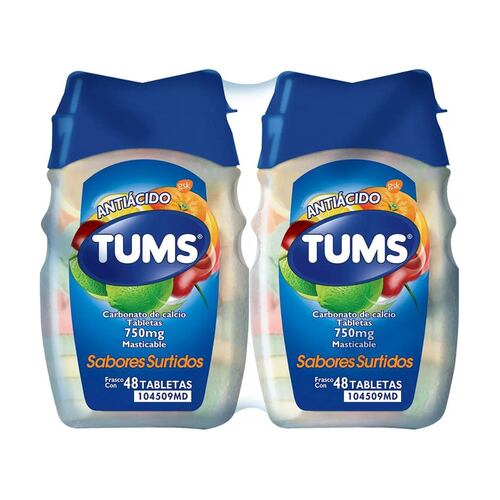 Carbonato de Calcio Tums 4 Pack de 48 Tabs c/u 750Mg