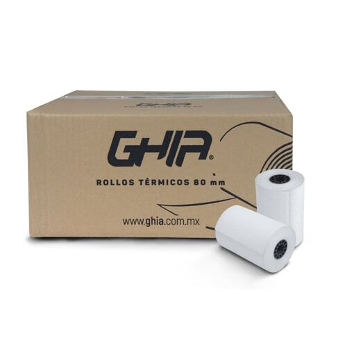 Rollo de Papel Térmico, Ghia CTG80N, de 80X70 mm, con 50 Piezas