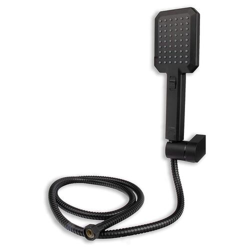 CNX Regadera Cuadrada 8" en Negro Mate, incluye regadera de mano tipo teléfono, Fácil de Instalar
