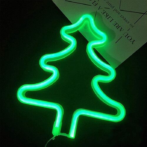 Letrero led neon decoración navidad árbol Artego.