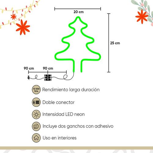 Letrero led neon decoración navidad árbol Artego.