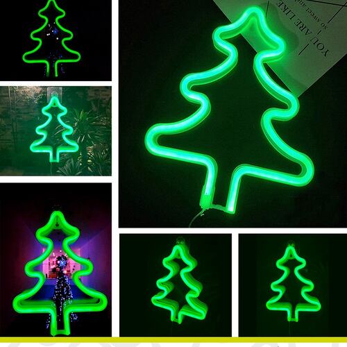 Letrero led neon decoración navidad árbol Artego.