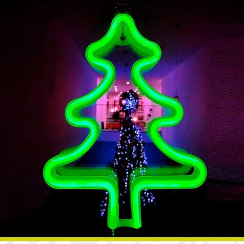 Letrero led neon decoración navidad árbol Artego.