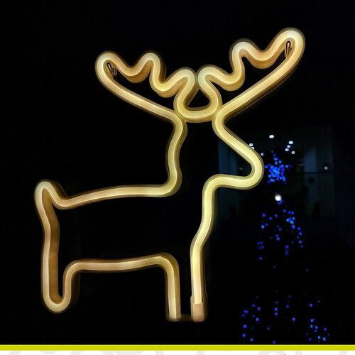  Letrero led neon decoración navidad reno Artego.