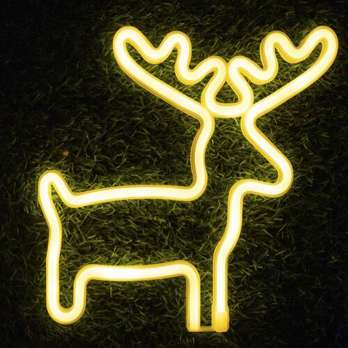  Letrero led neon decoración navidad reno Artego.