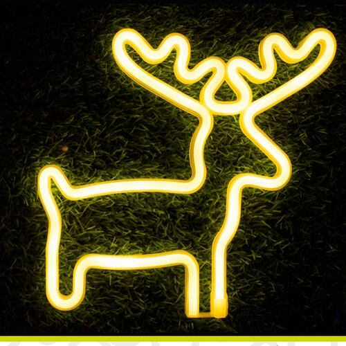  Letrero led neon decoración navidad reno Artego.
