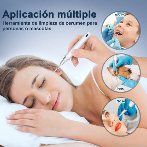 Limpiador Oídos con Cámara Inteligente Endoscopio Blanco