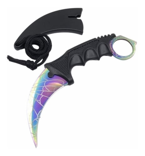 Cuchillo Karambit Cuchillo Táctico Militar Cacería Cuadricula de Colores