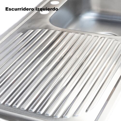 MEER Faucets by CNX - Tarja Empotrar Acero Inox Escurridor Izquierdo 100 X 50 Cm