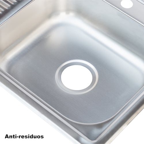 MEER Faucets by CNX - Tarja Empotrar Acero Inox Escurridor Izquierdo 100 X 50 Cm