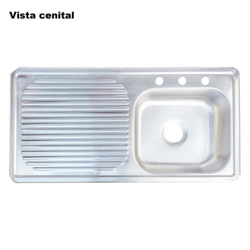 MEER Faucets by CNX - Tarja Empotrar Acero Inox Escurridor Izquierdo 100 X 50 Cm