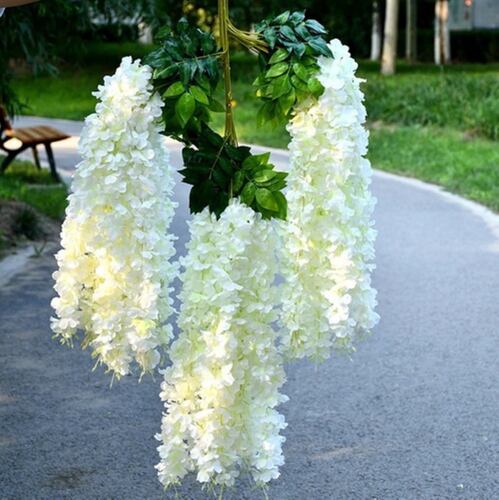 12 Flores Artificiales Blancas Decoración