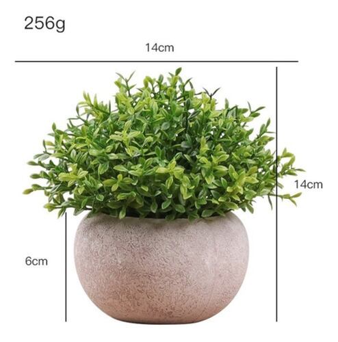 2 Macetas Plantas Artificiales Barro Decoración Bonsái Verde