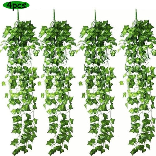 4 Tiras  de 100cm de Plantas Artificiales Hiedra Colgantes