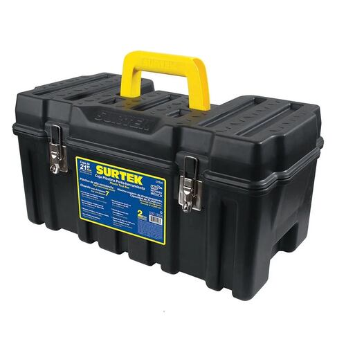 Caja Porta Herramientas Plástico 21pulg Broches Surtek