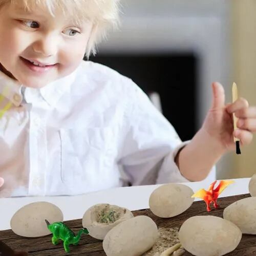 Juego De 12pzs Dinosaurio, Arqueológico Cavar Huevos De Dino