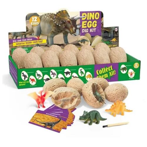 Juego De 12pzs Dinosaurio, Arqueológico Cavar Huevos De Dino