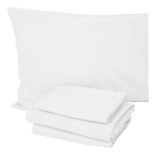 Kit de Sábanas King Estilo Algodón Extra suave Color Blanco