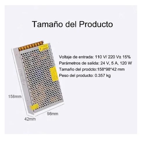 Fuente Conmutada 24v 5a 120w Blanco
