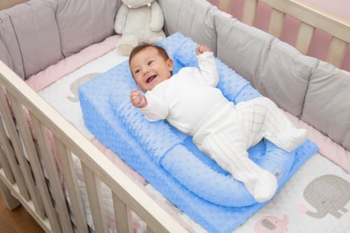 Cojín Antirreflujo Colchón Para bebe Cuna Azul