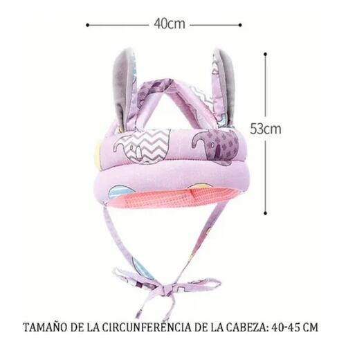 Casco Para Bebes Antigolpes Seguridad Bebes + Rodilleras Purple