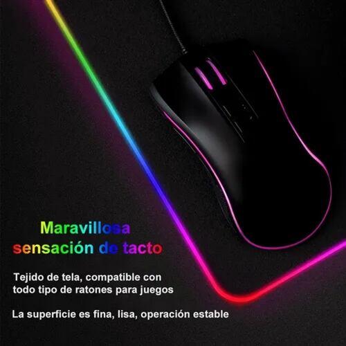 Rgb Mouse Pad Gamer, Base De Goma Antideslizante 800 X 300mm.