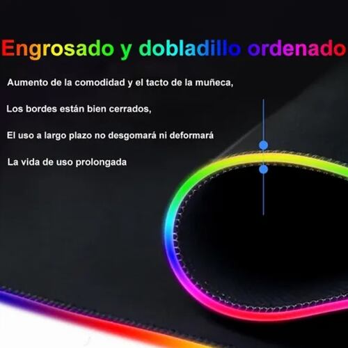 Rgb Mouse Pad Gamer, Base De Goma Antideslizante 800 X 300mm.