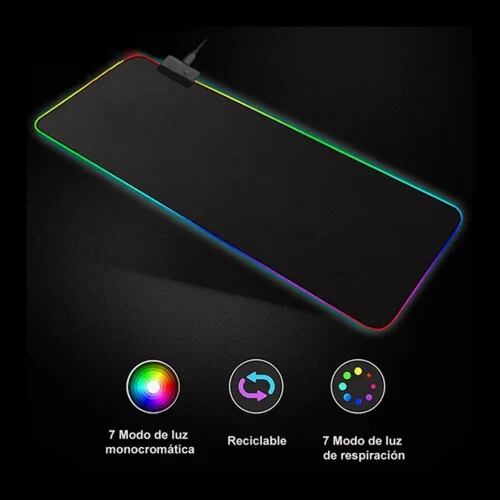 Rgb Mouse Pad Gamer, Base De Goma Antideslizante 800 X 300mm.