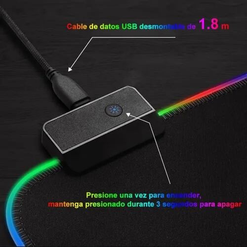 Rgb Mouse Pad Gamer, Base De Goma Antideslizante 800 X 300mm.