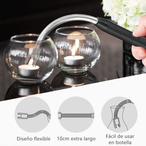 Encendedor Eléctrico Recargable Portátil USB Negro