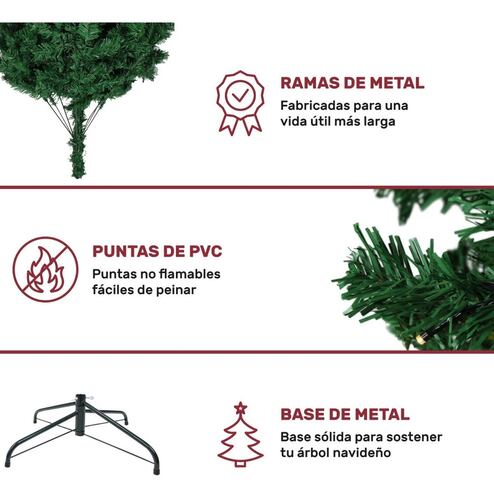 Arbol Navidad Verde 190 Cm Frondoso 736 Ramas Luces Led