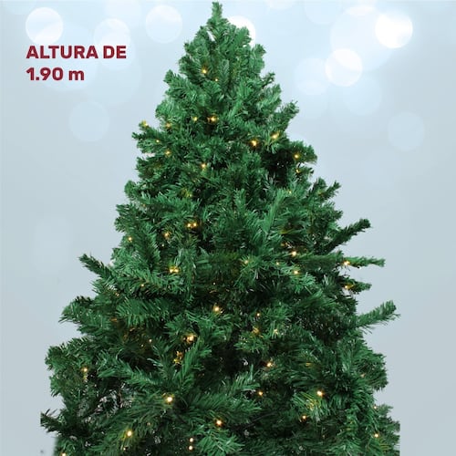 Arbol Navidad Verde 190 Cm Frondoso 736 Ramas Luces Led