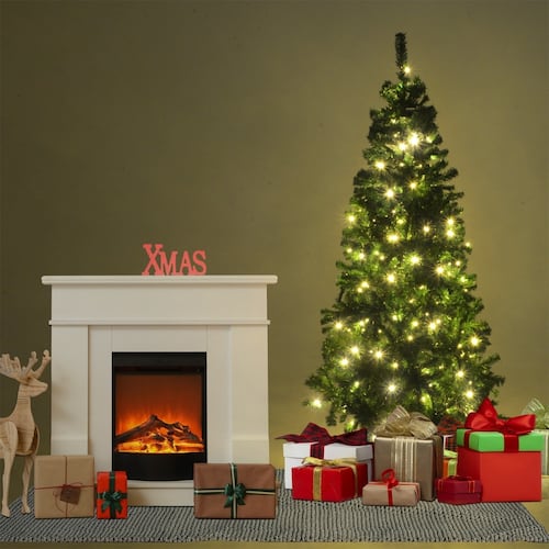 Arbol Navidad Verde 190 Cm Frondoso 736 Ramas Luces Led