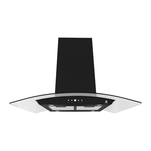 COMBO campana de pared, parrilla de inducción y gas SUPRA HAUNOLD de cristal templado color negro